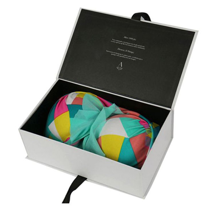 Wholesale Cardboard Clothing Shoes Box Garment Lingerie Gift Packaging Box Sliding Drawer Box With Ribbon Handle