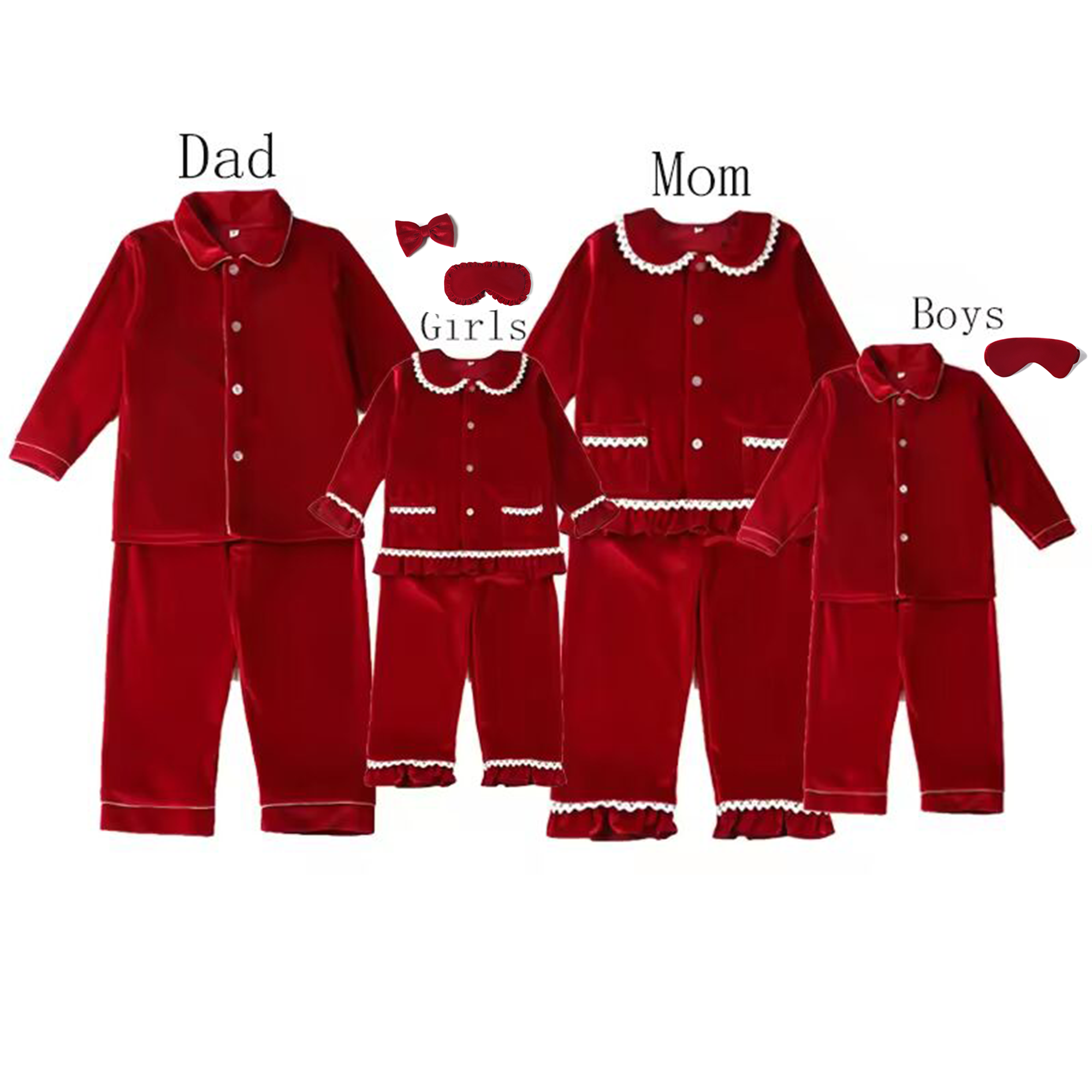 Christmas Cute Girl Ruffle Lace hooded Bath Robe Sibling Matching Kids Girl Red Velvet Nightie Little Boy Girl Nightgown