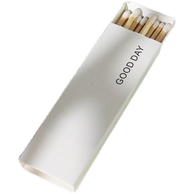 Black and white powder blue lengthened art match lighting wax decoration photo scented candle minimalist wind paper matchbox