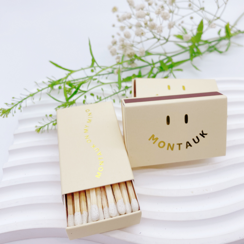 2024 New Gift Box Matches High Quality Colored Candle Matches Hard Outer Box Customized Stamped Logo Box Matches