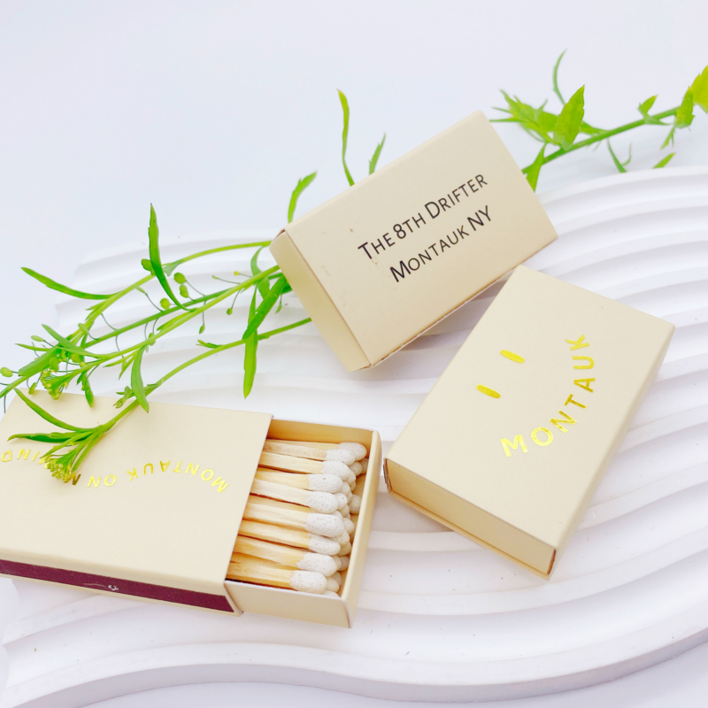 2024 New Gift Box Matches High Quality Colored Candle Matches Hard Outer Box Customized Stamped Logo Box Matches