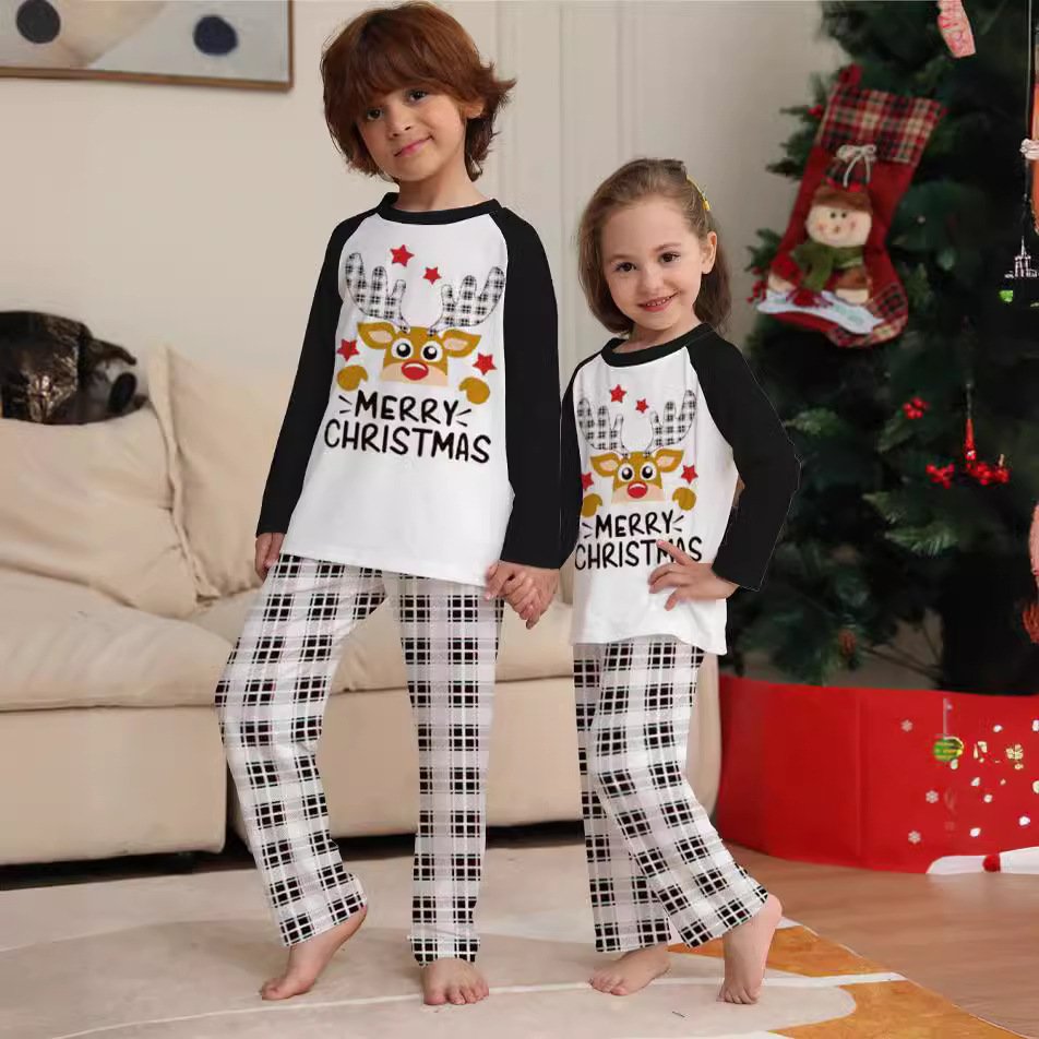 Christmas Party Set Adults Kids Baby Custom 2 Piece Sleepwear Christmas Print Pyjamas Set Family Matching Christmas Pajamas