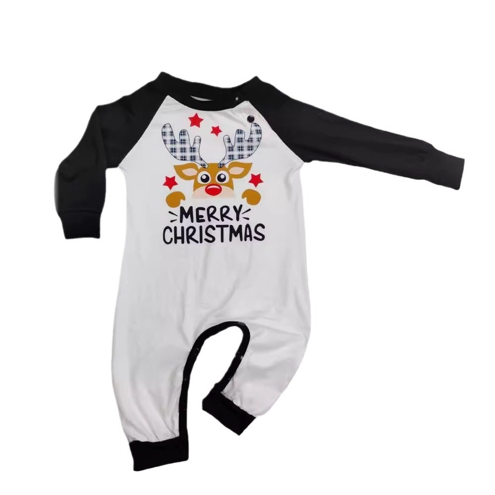 Christmas Party Set Adults Kids Baby Custom 2 Piece Sleepwear Christmas Print Pyjamas Set Family Matching Christmas Pajamas