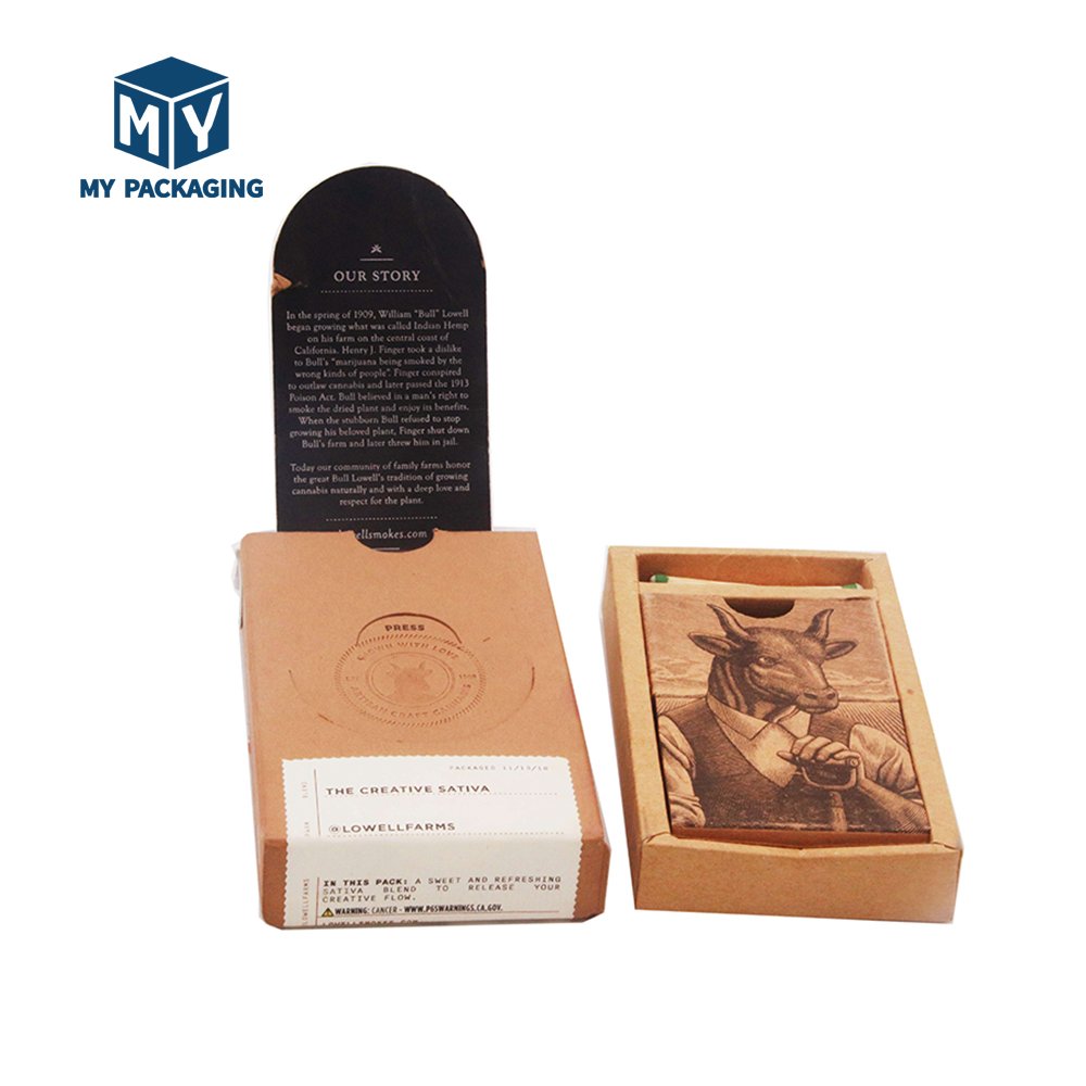 Custom Logo Flip Top Drawer Cigarette case Carton Small Rolled paper boxes Cigarette Packaging Box with matches
