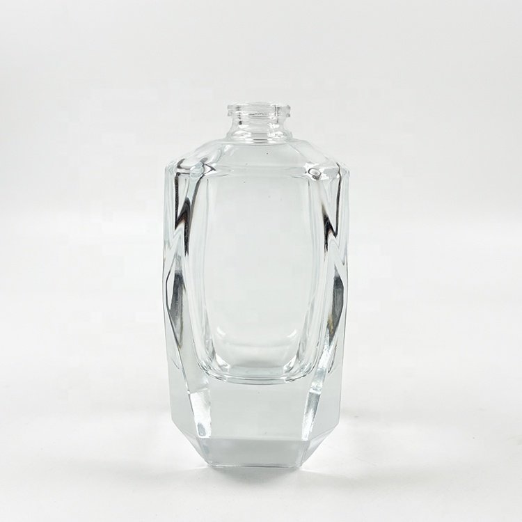 high end Luxury 50ml empty spray perfume bottle unique shape refillable glass perfume bottle for women perfume with matched lid
