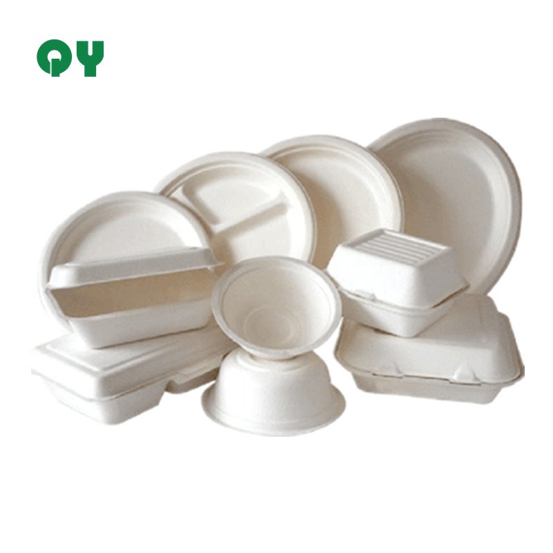 Recycled Biodegradable PLA Food To-go Box Microwave Ovenable Bagasse Fiber Paper Take away Container Office Paper Trays