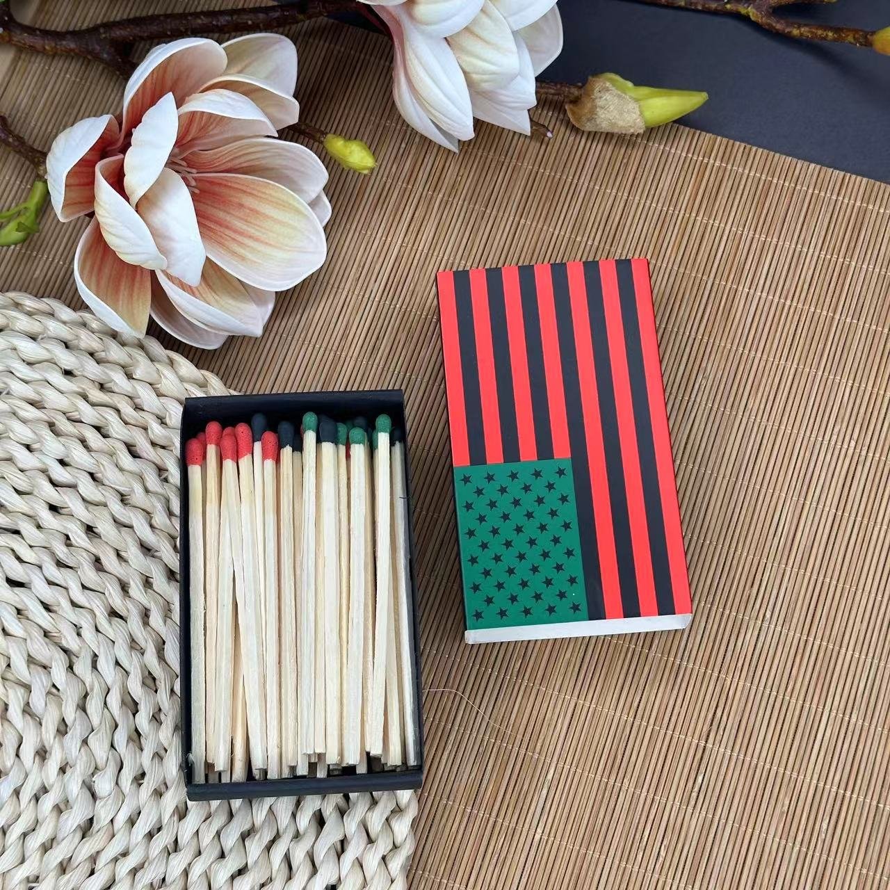 INS Style Factory Matchbox Custom Matchstick Cigar 4 inches Candle Incense wood with logo Safe hotel bulk box match