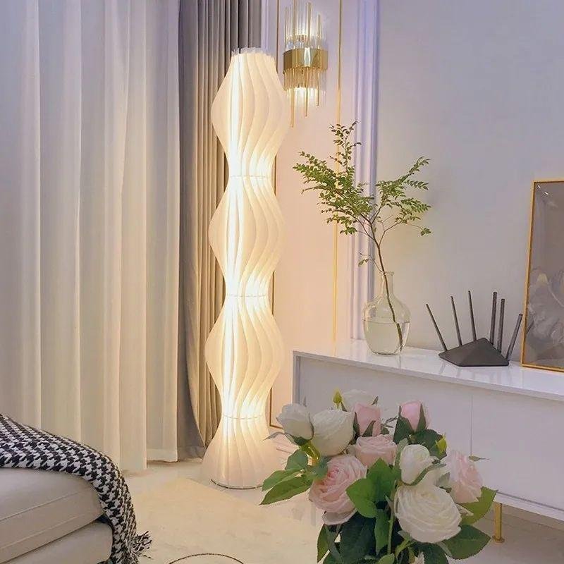 Three-color light-changing grass skirt floor lamp living room bedroom all-match vertical lamp