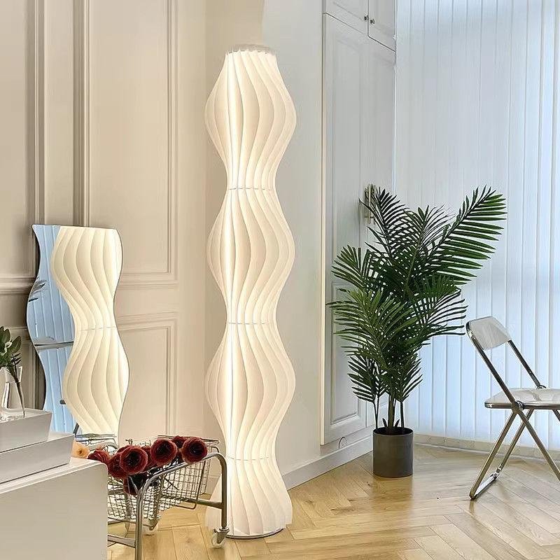 Three-color light-changing grass skirt floor lamp living room bedroom all-match vertical lamp