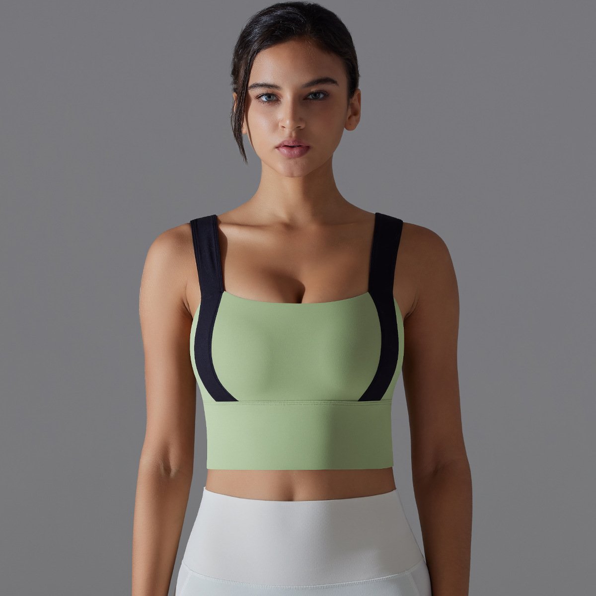 Sexy Running Shockproof Beautiful Back Yoga Bra Fitness Top High Support Sports Bra For Women Color Matching Bra
