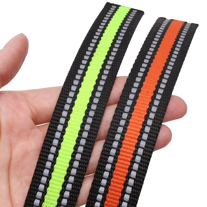 polyester outdoor webbing dog collar leash Reflective Pet Nylon Webbing Collar For Dog