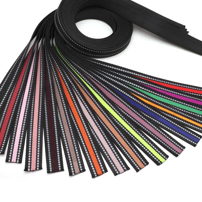 polyester outdoor webbing dog collar leash Reflective Pet Nylon Webbing Collar For Dog