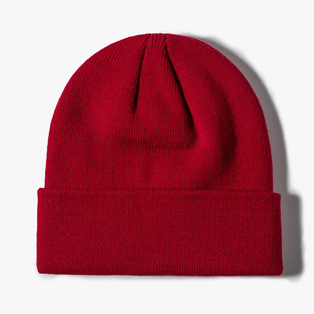 Autumn and Winter Cap Outdoor Warm Knitted Hat Female All-match Plain Wool Hat Knitted Spot Can Be Fixed LOGO