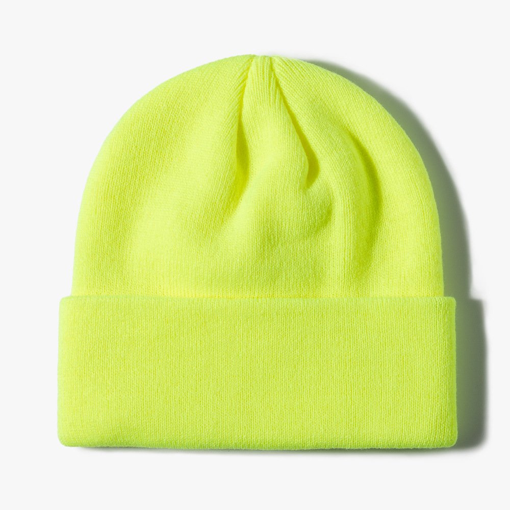 Autumn and Winter Cap Outdoor Warm Knitted Hat Female All-match Plain Wool Hat Knitted Spot Can Be Fixed LOGO