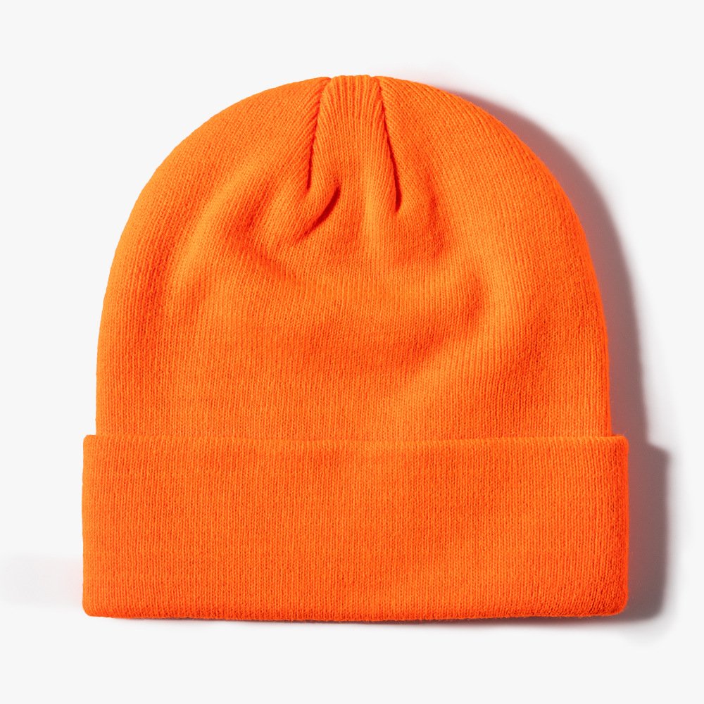 Autumn and Winter Cap Outdoor Warm Knitted Hat Female All-match Plain Wool Hat Knitted Spot Can Be Fixed LOGO