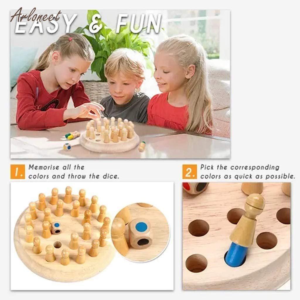 Wooden Memory Match Stick Chess Game Color Memory Chess Funny Block Board Game Parent-Child Interaction Toy Educational Games