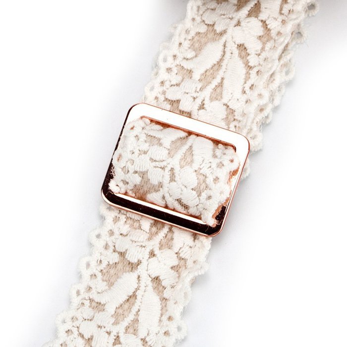 Lace Flower High- end Dog Pet Collar With Matched Leash Set