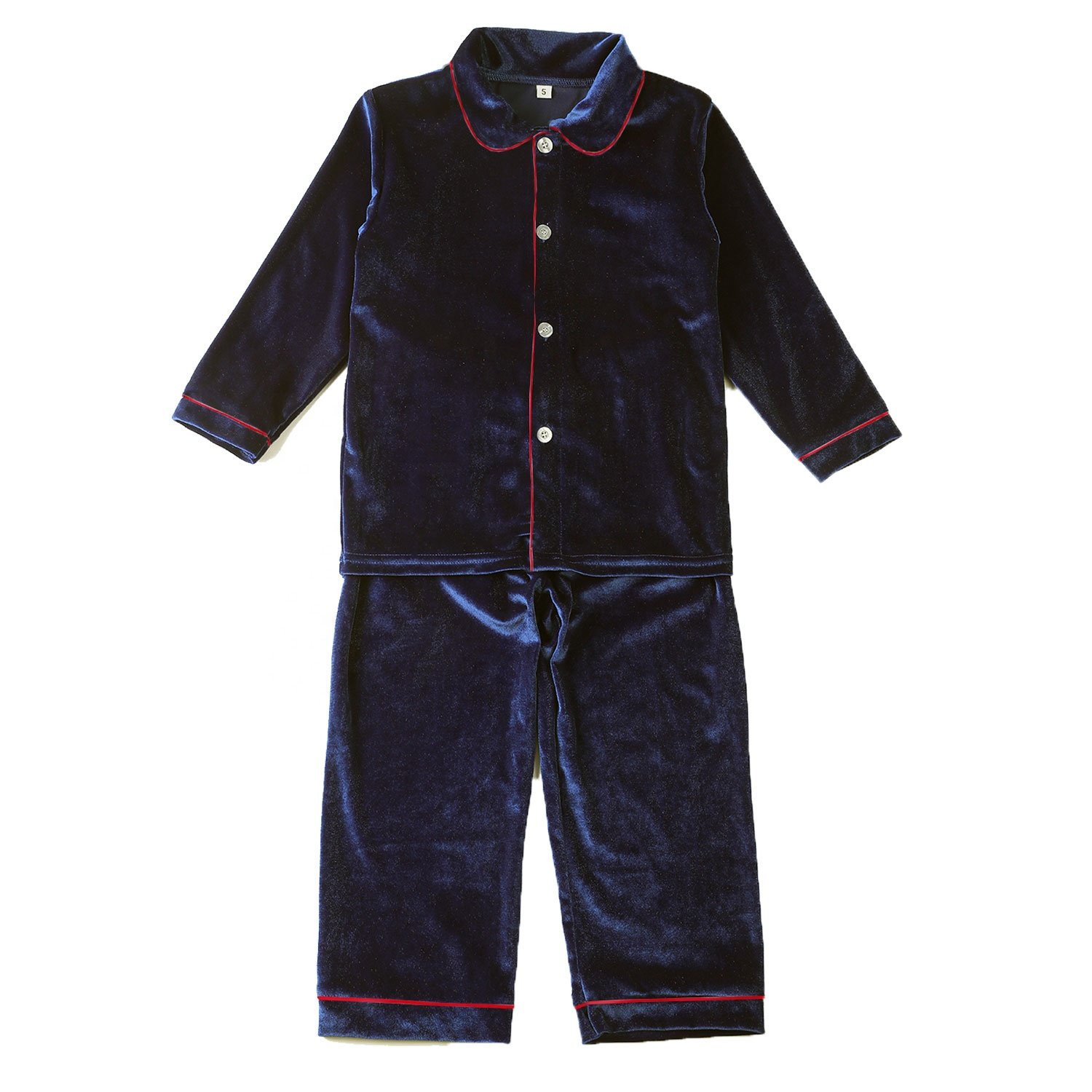 Luxury velvet Xmas matching family siblings children boy pajamas winter baby girls ruffle pyjama set pjs girl nightdress