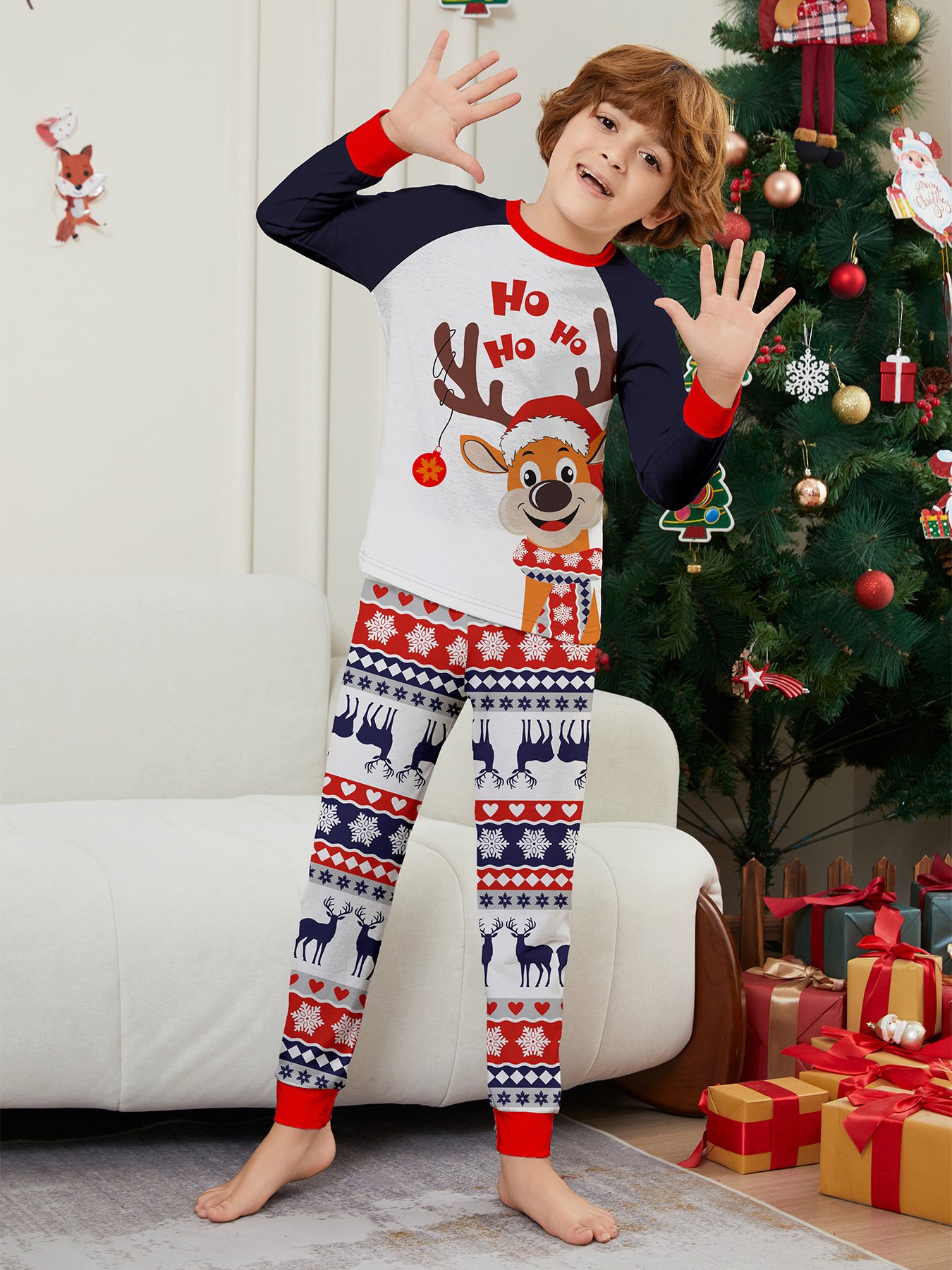 2024 Wholesale Ready To Ship Matching Christmas Pajamas For Family Santa Claus 3XL 4XL Merry Christmas Family Pajamas