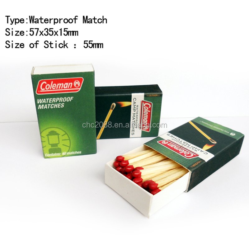 Outdoor use emergency waterproof matches windproof storm matches