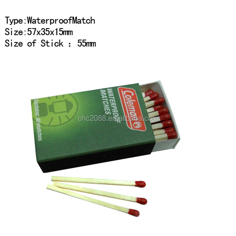 Outdoor use emergency waterproof matches windproof storm matches