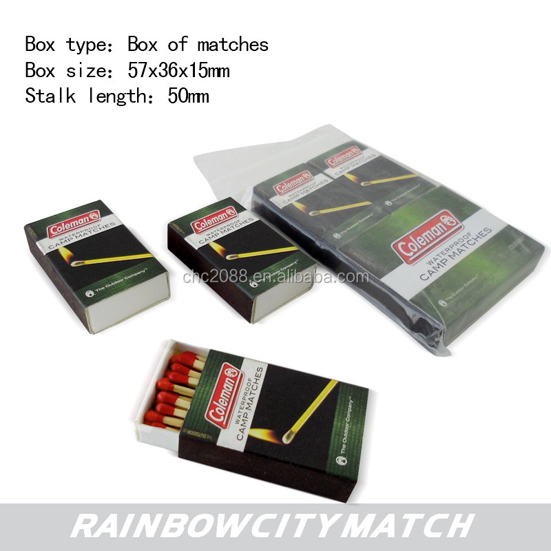 Outdoor use emergency waterproof matches windproof storm matches