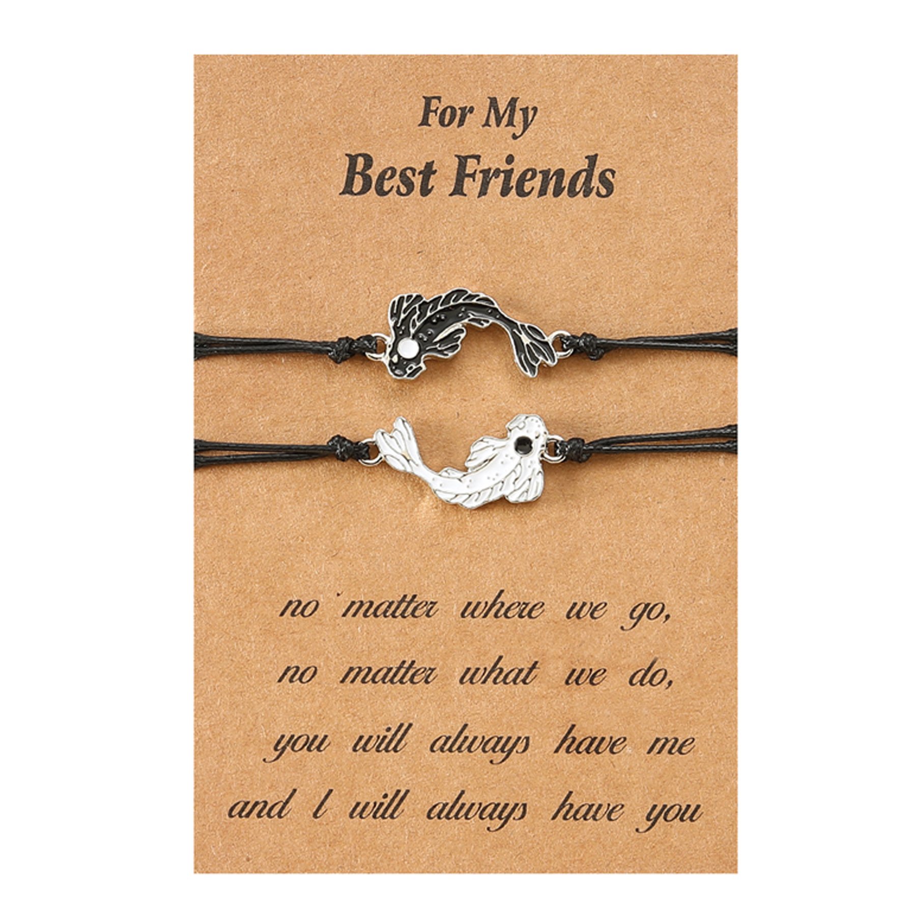 Tai Chi Yin Yang couple necklace Koi bracelet adjustable matching best friend bracelets for 2 matching yin yang