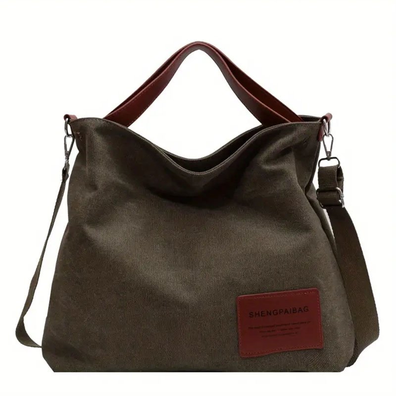 Wholesale High Quality Large Bag Simple Canvas Shoulder Bag Large Capacity All-Match Satchel ToteBag Trendy Crossbody Bag