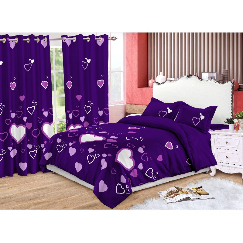 African Style Custom Polyester King Queen Sheet and Curtain Matching Set 6PCS flora