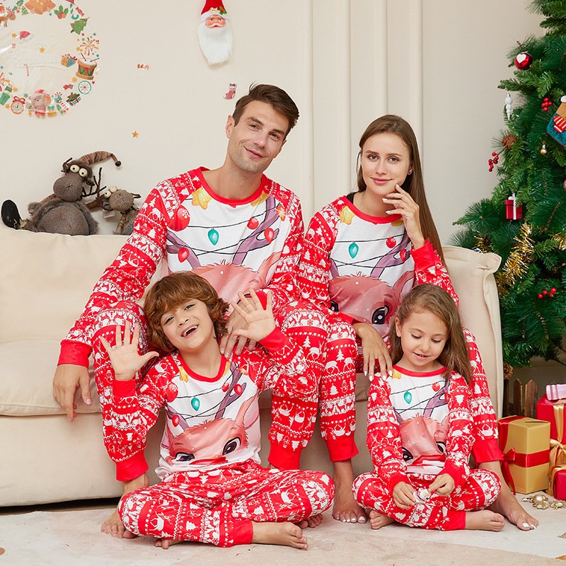 PASUXI Family Christmas Pajamas Set Fashion Print Father Mother Kids Family Matching Clothes Outfits Family Sleepwear