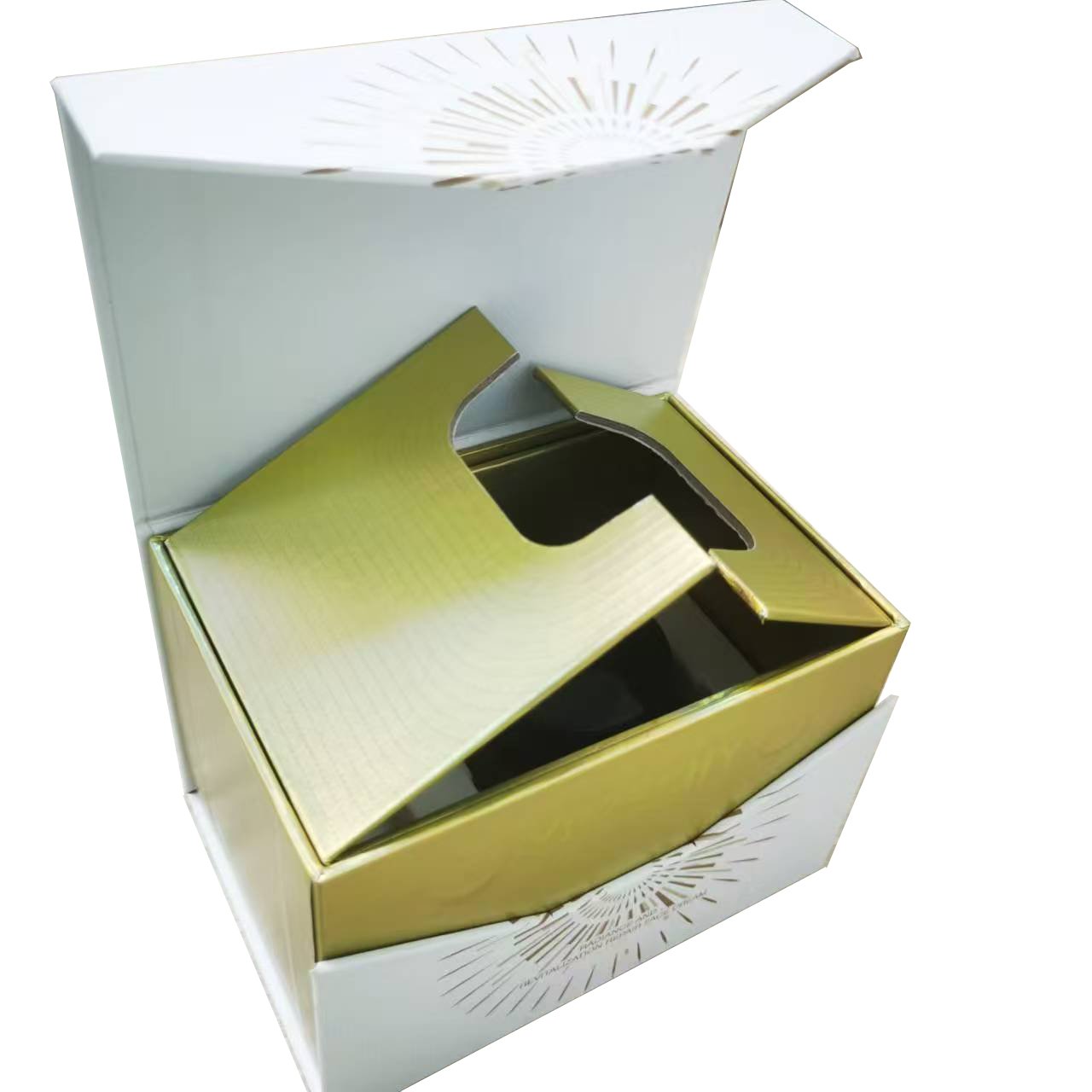 Factory Embossed Cardboard Box Packaging Flip Top Skin Care Cream Jar Packaging Box