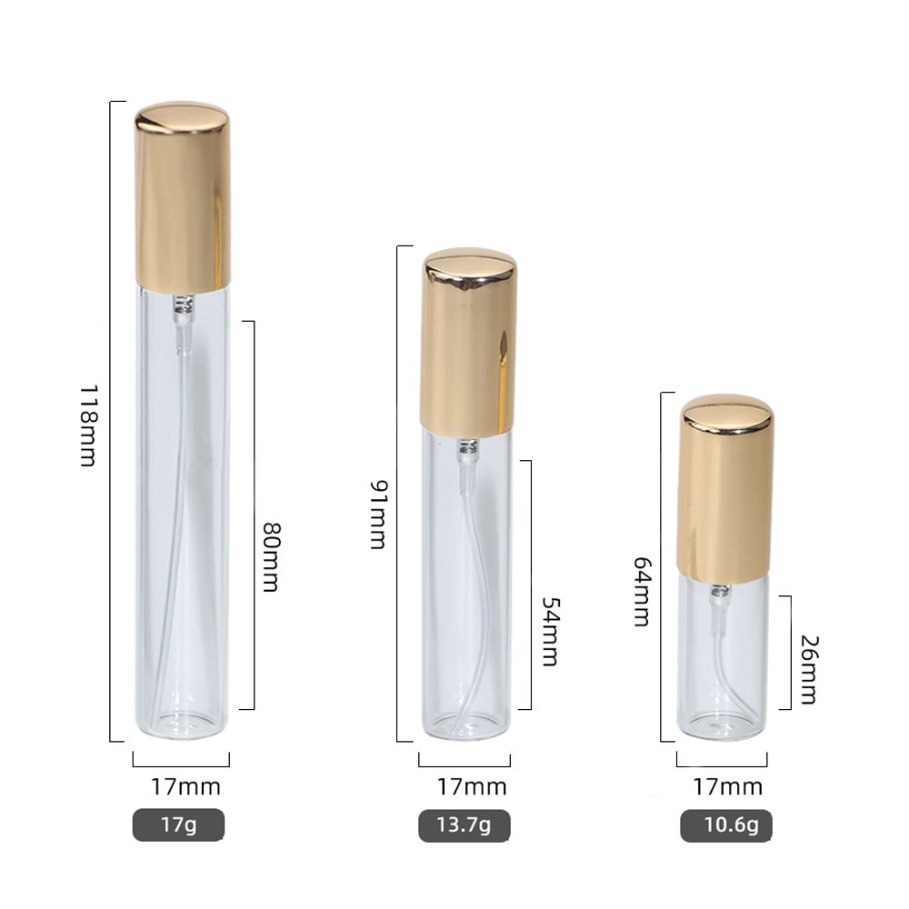 Chizikon 15ml round Luxury Glass Empty Refillable Spray Beautiful Perfume Bottle with Aluminum Lid