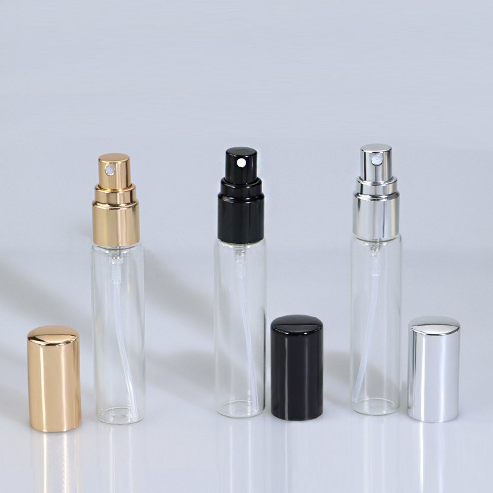 Chizikon 15ml round Luxury Glass Empty Refillable Spray Beautiful Perfume Bottle with Aluminum Lid