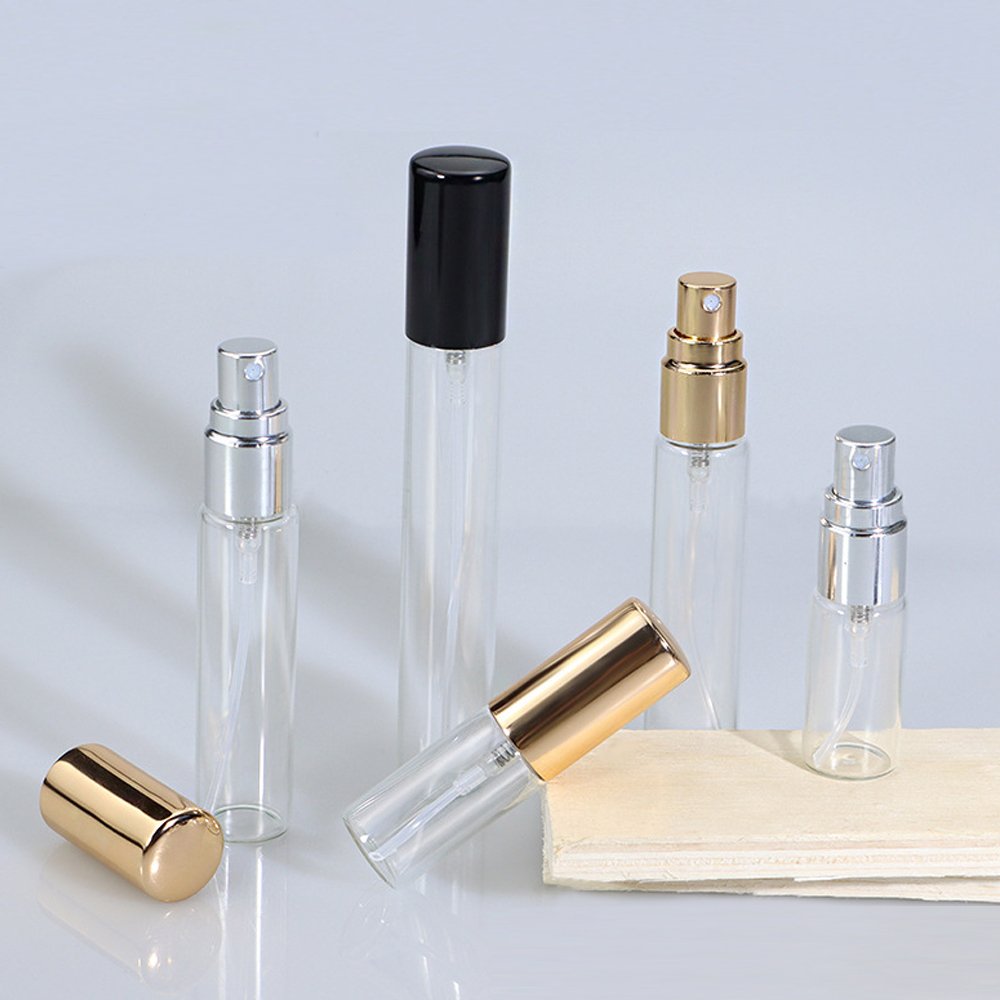 Chizikon 15ml round Luxury Glass Empty Refillable Spray Beautiful Perfume Bottle with Aluminum Lid