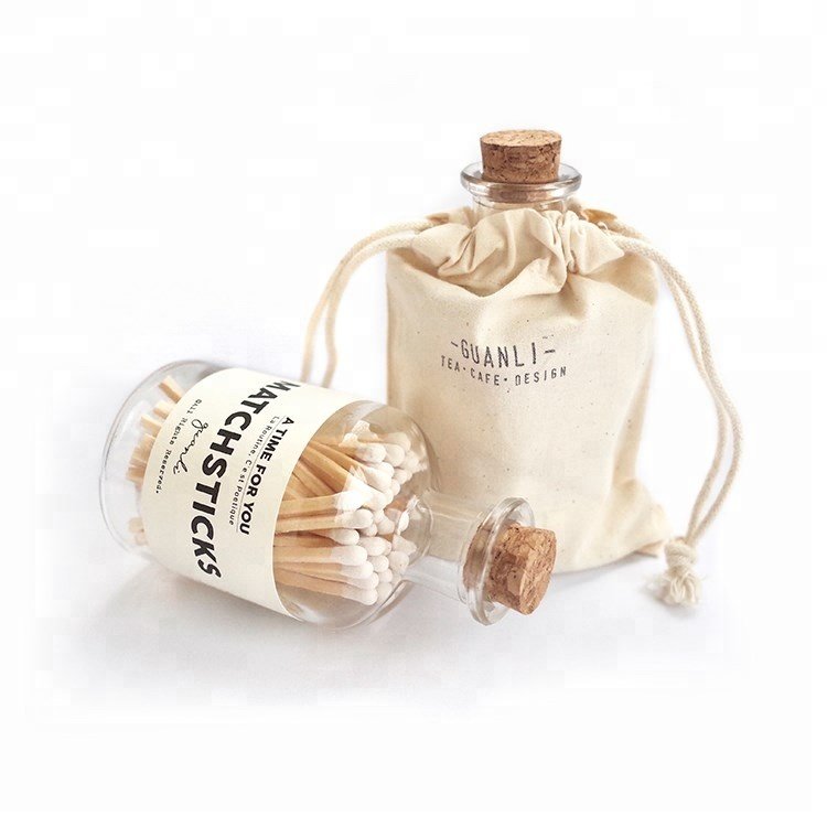 long wooden matches in bottle with label matches jar with match striker paper
