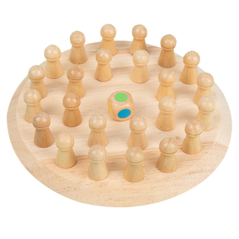 Color Cognition Round Fun Memory Chess Parent Child Toys Wooden Memory Match Stick Chess Game For Children Memory Training