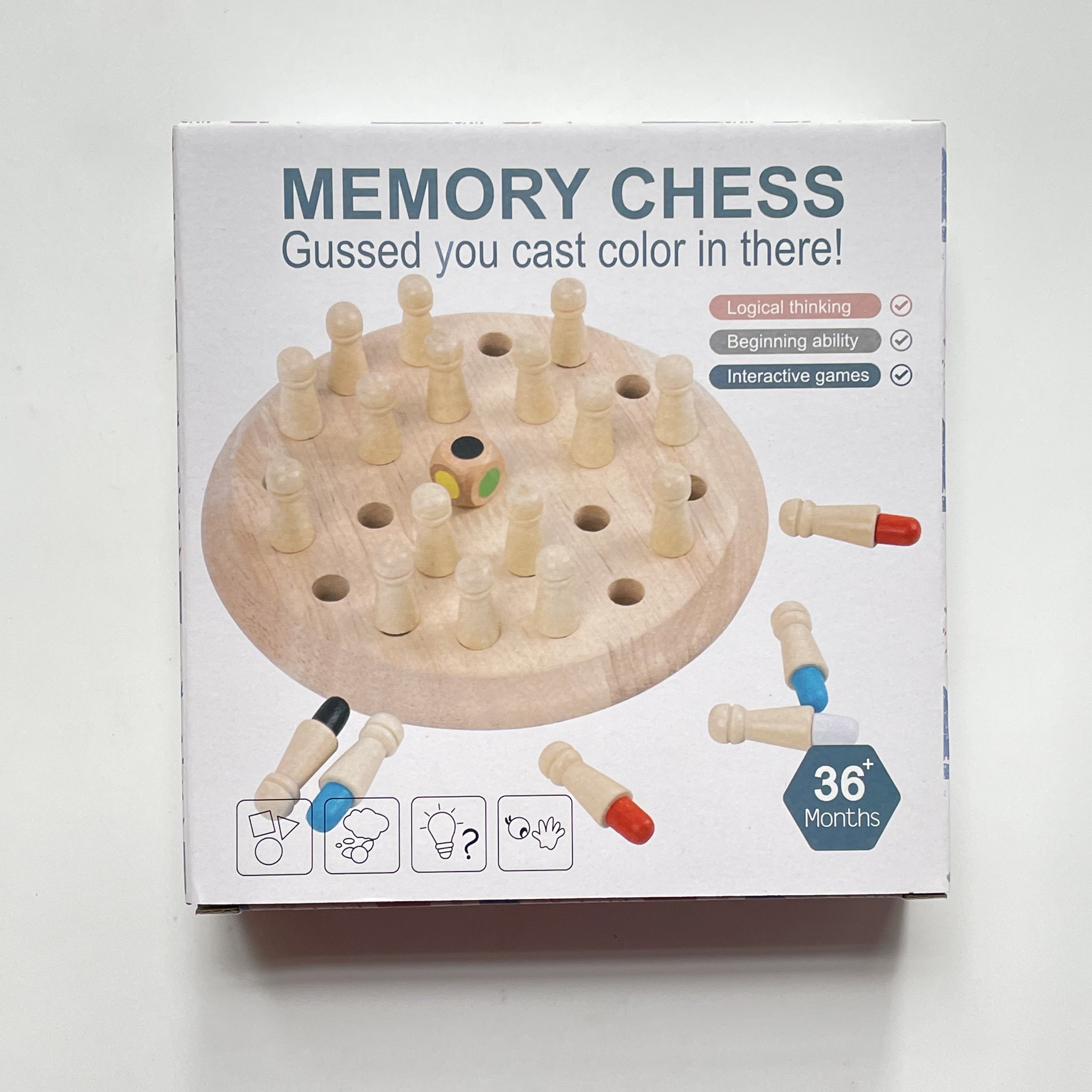 Color Cognition Round Fun Memory Chess Parent Child Toys Wooden Memory Match Stick Chess Game For Children Memory Training