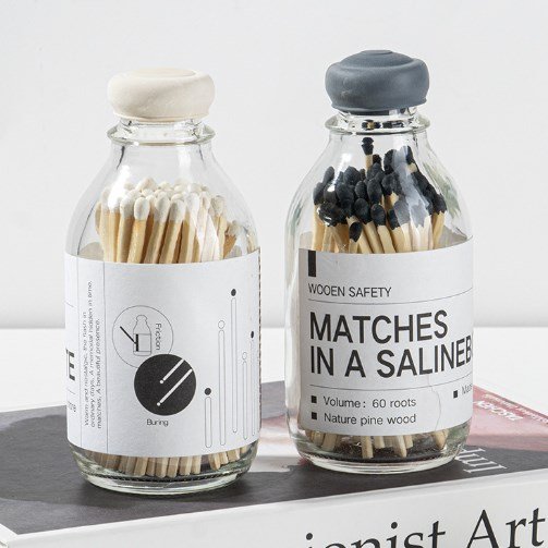 Black Safety Allumettes candle Matchsticks colorful match decorative Custom logo long wooden matches in glass jar
