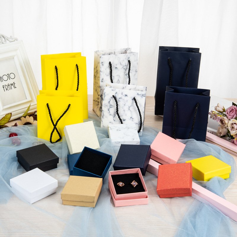 Custom Luxury marble matching exquisite jewelry set packaging box for ring necklace earing bracelet packaging wholesale price