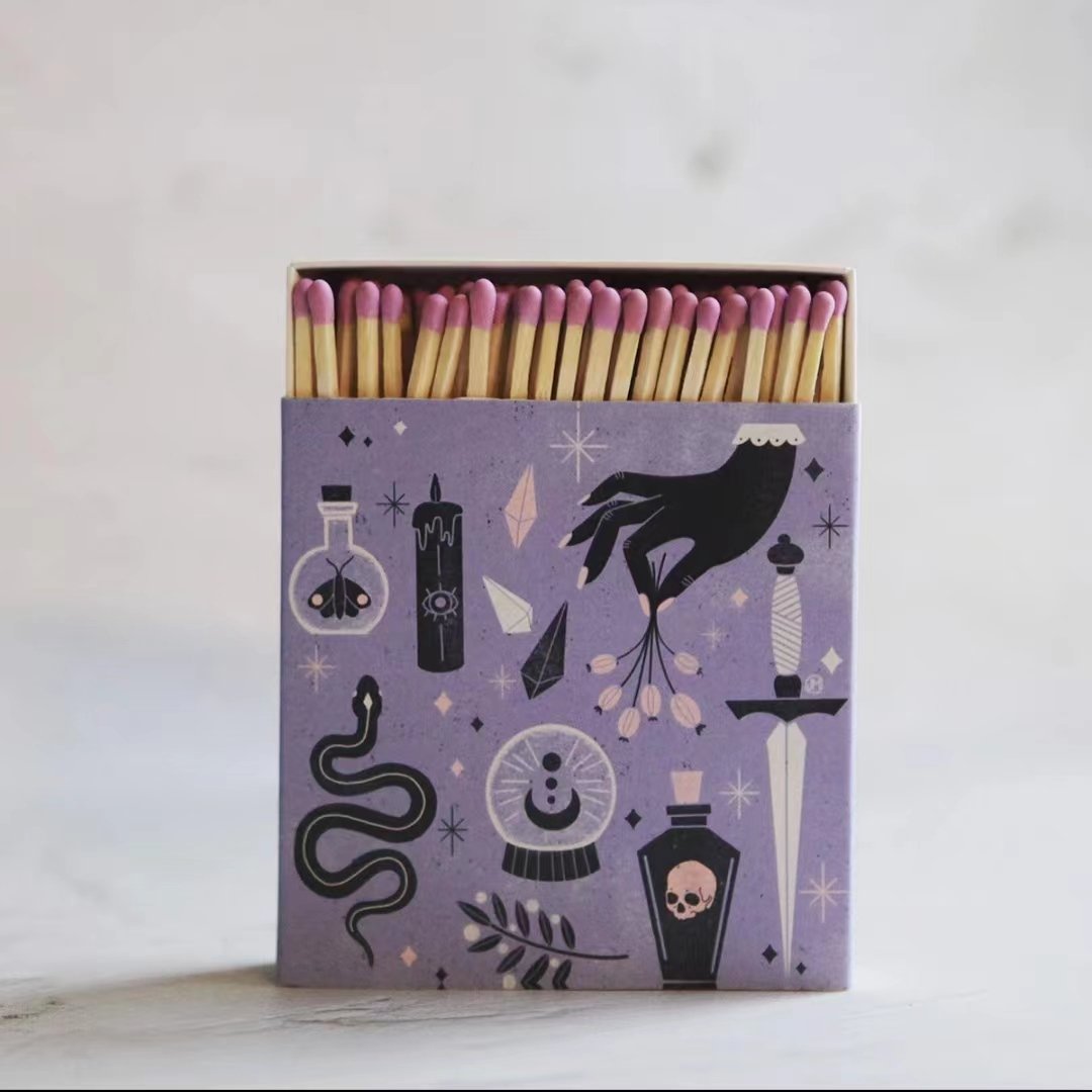 personalized matches wholesale special square boxed wooden stem matchbox custom logo festival personalized matches