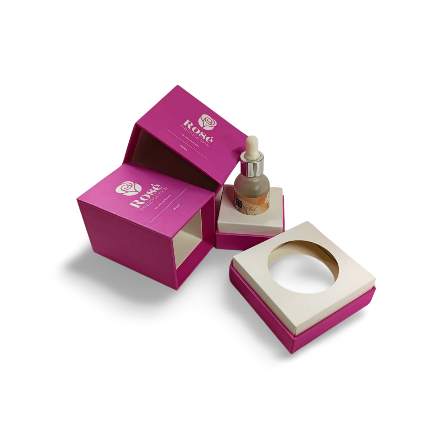 Custom Luxury 2 Pieces Lid and Base With Neck Jewelry Cardboard Packaging White Paper Gift Box