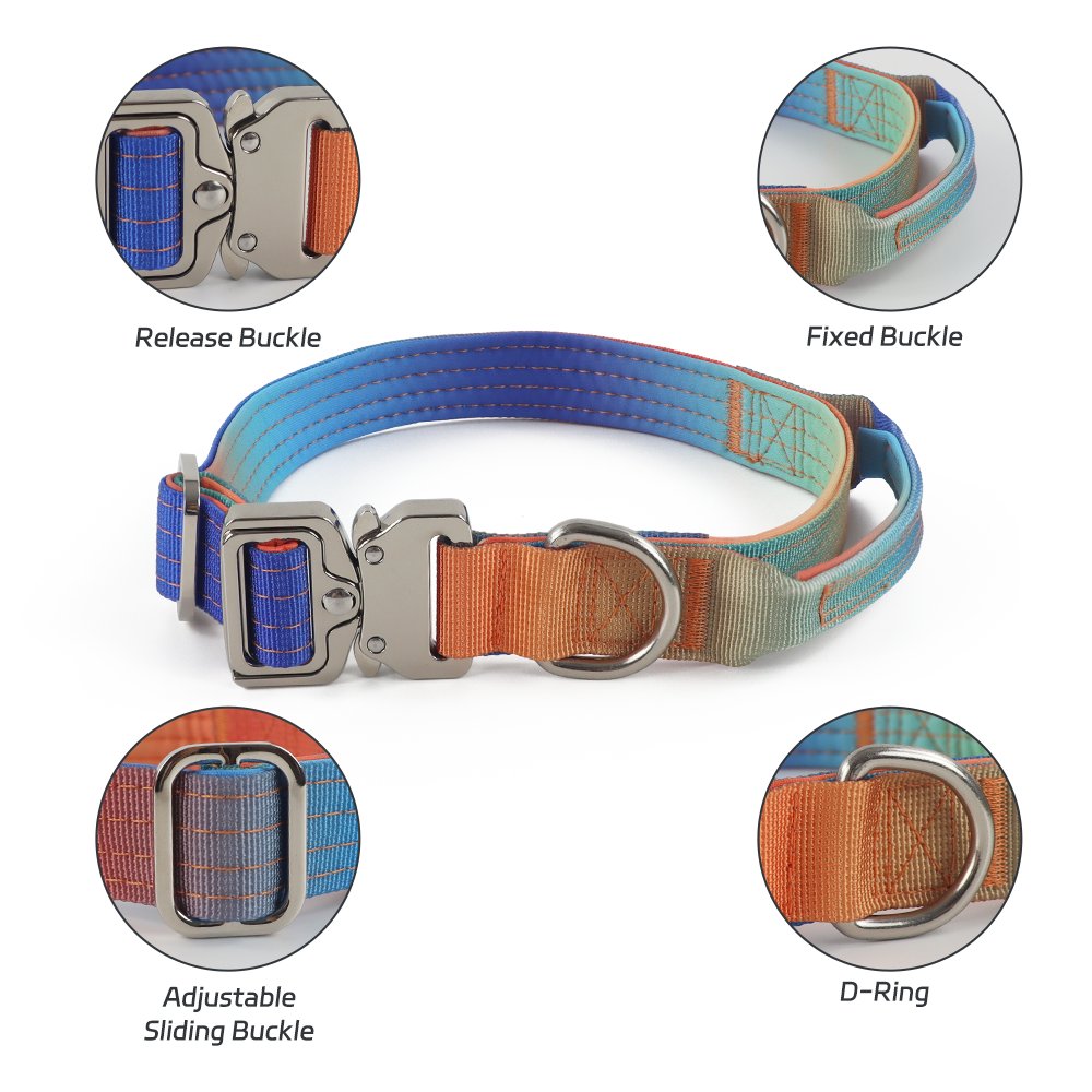 New Design Personalized Tactical Dog Collar And Leash Set Luxury Multi Color Adjustable Soft Padded With Heavy Duty Dog Harness