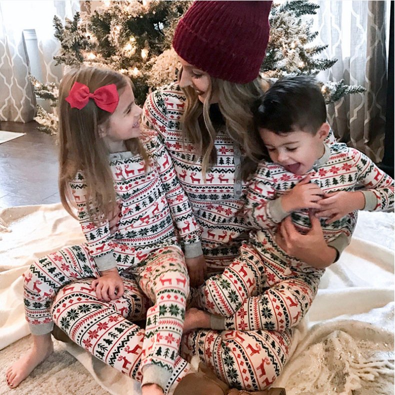 PASUXI Christmas Pajamas Family Matching New Year Father Mother Kids Baby Look Clothes Set Dad Mom And Daughter Son Pyjamas