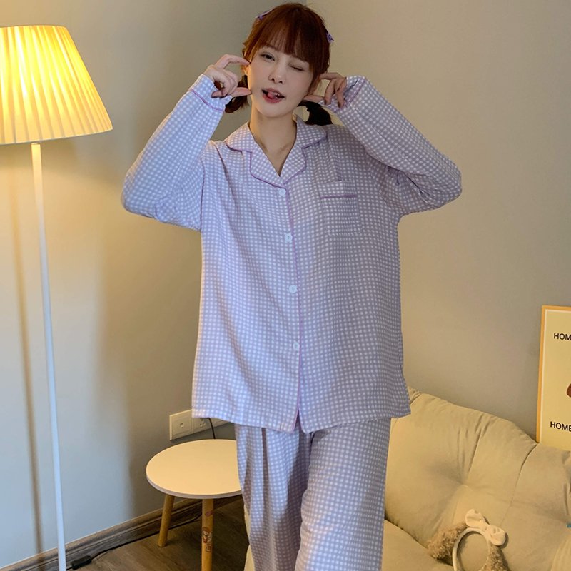 Custom pajamas, spring and fall fashion soft women pajamas set, long-sleeved pants family matching pajamas