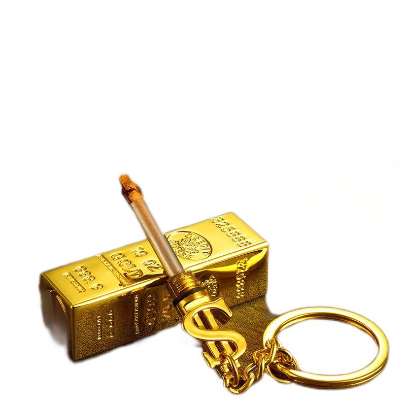wholesale lighter bulk bottle opener gold bar dragon keychain lighter matches emergency keychain flint fire starter