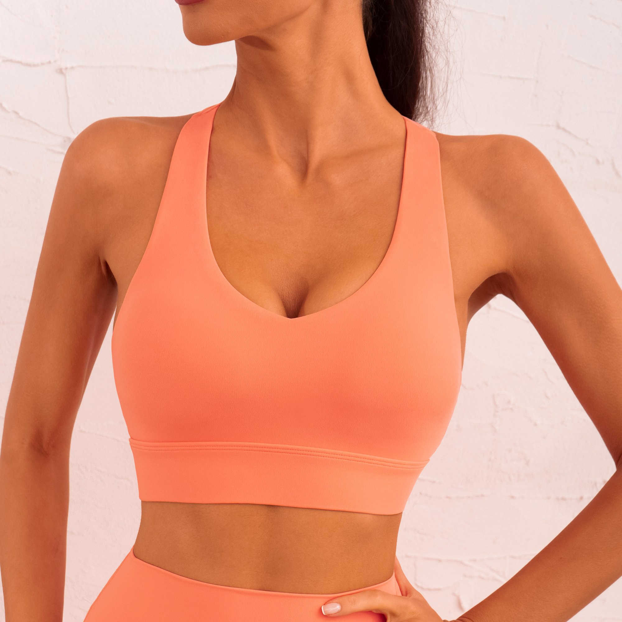 Five Piece Suit Yoga Three Kinds Of Bras Two Bottoms Free Match Hang Neck Tops Ruched Front Hollow Back Beauty Scrunch Butt Lift