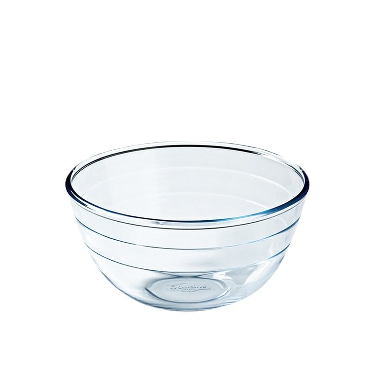 Container Fruit Salad Bowl Transparent Large Glass Keep Fresh Bowl Round Glass with Matching Plastic Lid Party Modern Handblown