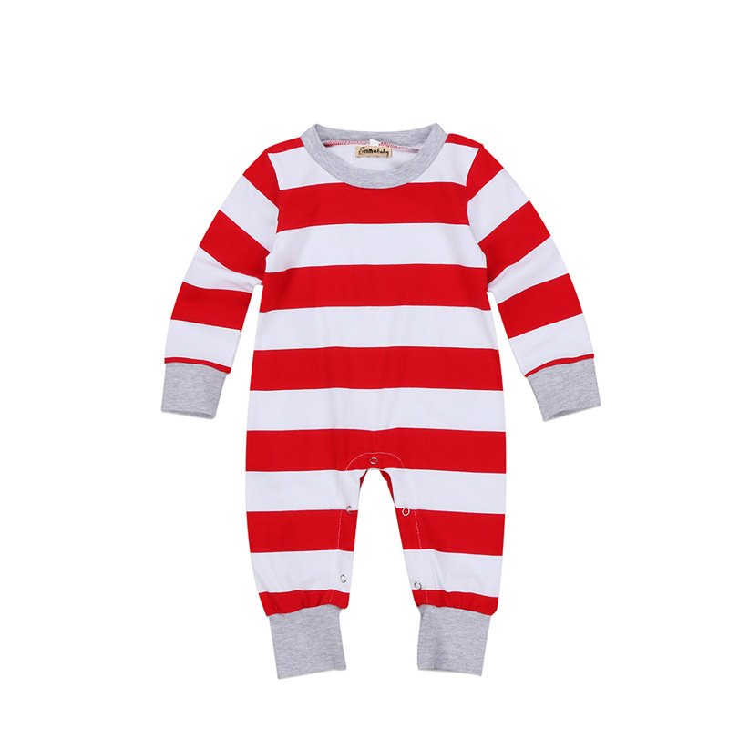 2021 Fashion Stripe Family Christmas Pajamas Matching Outfits Mommy And Me Clothes Set