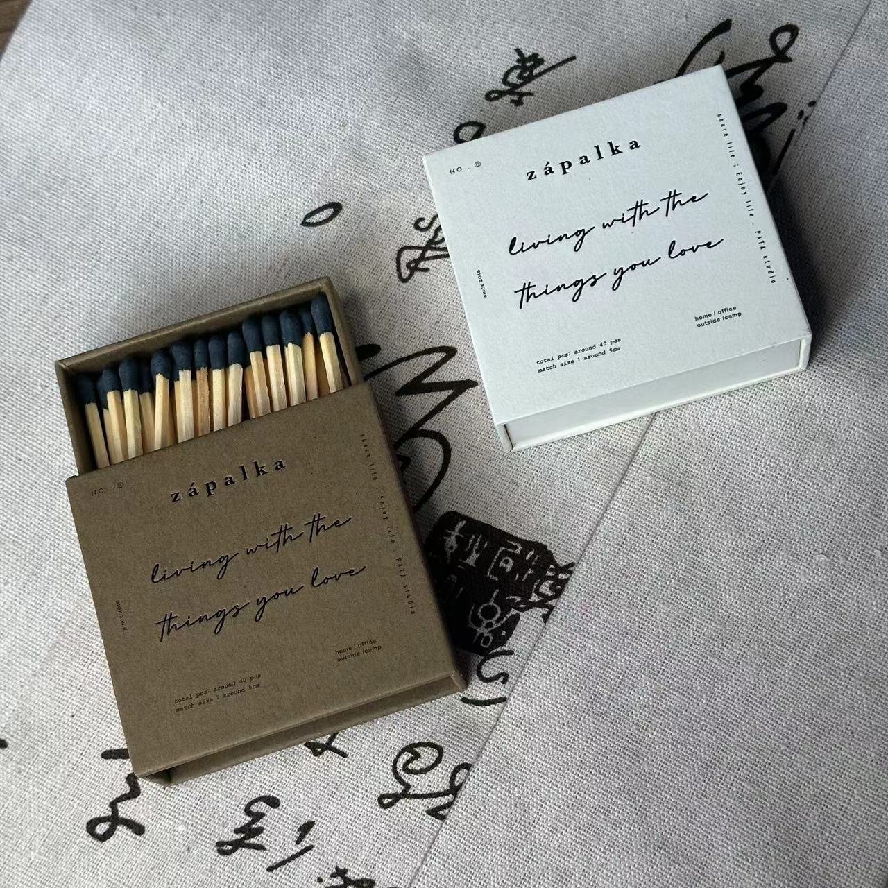 2024 New Gift Box Matches High Quality Colored Candle Matches Hard Outer Box Customized Stamped Logo Box Matches