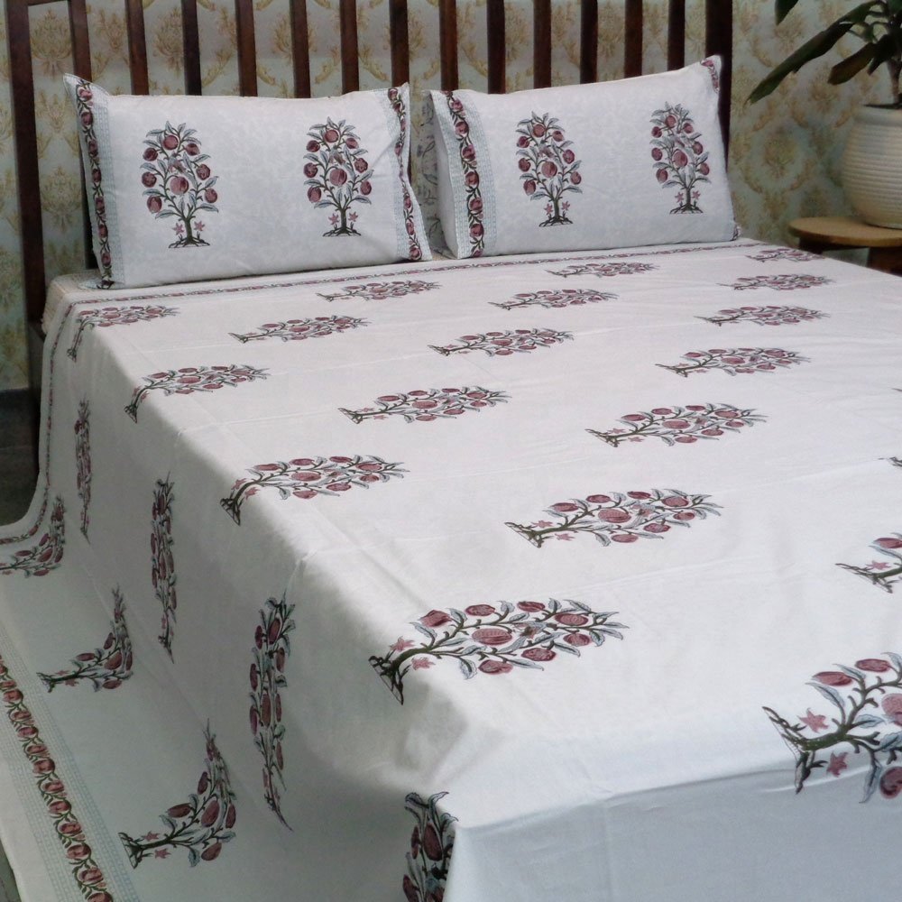 Hot Selling Hand Block Printed Cotton Embroidered Percale King Size Bedspread For Sale At Best Price